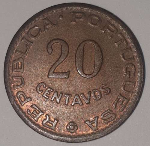 1961 - 20 CENTAVOS COIN - MOZAMBIQUE - (Bronze)